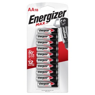 에너자이저 알카라인 맥스 AA 건전지, 18개입, 1개