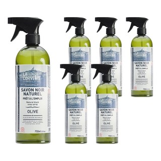 LA CORVETTE 法釩馬賽莊園 馬賽多功能黑皂噴霧 天然黑皂 橄欖油, 750ml, 6瓶