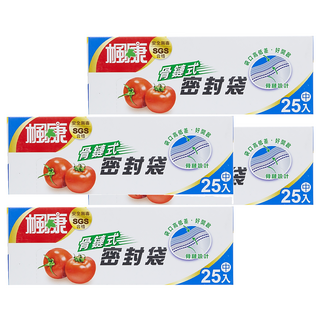 楓康 骨鏈式夾鏈密封袋 25個, 中, 2盒, 2組