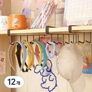 몰투유 衣櫃帽子包包整理收納掛架, 12個, 黑色