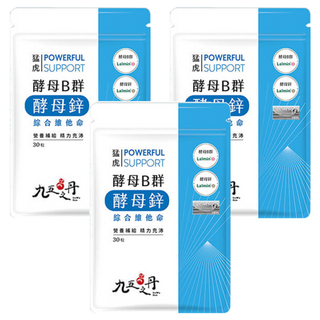 九五之丹 猛虎 酵母B群 + 酵母鋅綜合維他命 營養補給 精力充沛, 30顆, 500mg, 3包