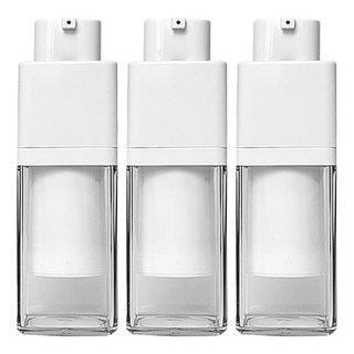 旋轉真空分裝乳液瓶 15ml, 透明, 3個