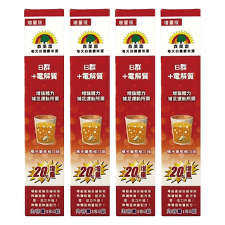 SUNLIFE 森萊富 B群+電解質發泡錠 橘子葡萄柚口味, 24顆, 96g, 4盒
