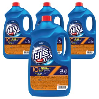비트 진드기 제로 드럼용 액체세제 본품, 4L, 4개