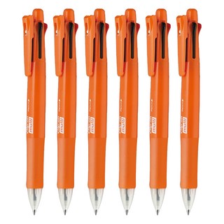 ZEBRA 斑馬牌 四色五合一 多功能原子筆, 橙色, 6支
