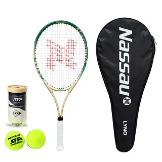 낫소 리노 테니스 라켓 + 공 2p 세트, 베이지그린(라켓), 1세트