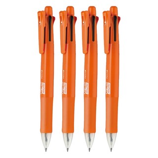ZEBRA 斑馬牌 四色五合一 多功能原子筆, 橙色, 4支