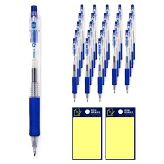 동아 Q노크 스탠다드 펜 0.4mm 12p + 투코비 스티키 메모패드 노랑 세트, 파랑, 2세트
