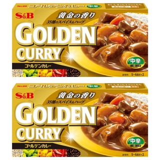 S&B 愛思必 金牌咖哩 中辛, 日本原裝進口, 198g, 2盒
