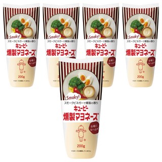 KEWPIE 煙燻美乃滋 深沉煙燻香氣 搭配食材創造不同風格下酒菜, 200g, 5條