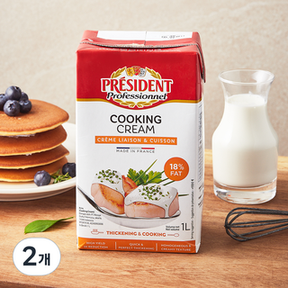 프레지덩 쿠킹크림, 2개, 1L