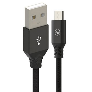 Sinjimoru Dutch Fabric Micro 5-pin 高速充電線, 2m, 1個, 黑色