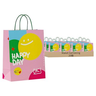 Maket Gamseong 微笑印花紙袋, 20個, 多色