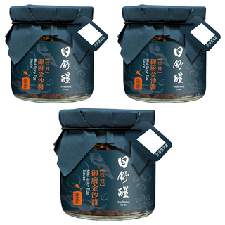 日舒醒 金沙醬, 放牧鴨蛋製作, 可拌飯拌麵拌菜, 無色素 無防腐劑 無人工香料, 150g, 3罐