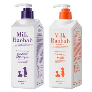 밀크바오밥 베이비 앤 키즈 샴푸 + 워시, 500ml, 1세트