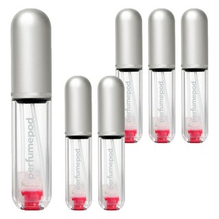 트라발로 퍼퓸팟 퓨어 펌핑식 충전 휴대용 향수공병 5ml, 실버, 6개