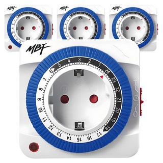 MYBESTFRIEND 24小時省電定時插座開關插頭 1孔 MBF-TSW24A, 78cm, 混合顏色, 4個