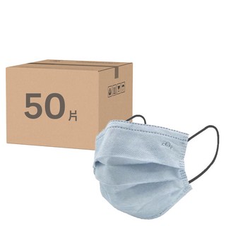 愛北鼻 宏瑋醫療平面口罩, 冰河銀灰, 50片, 1盒