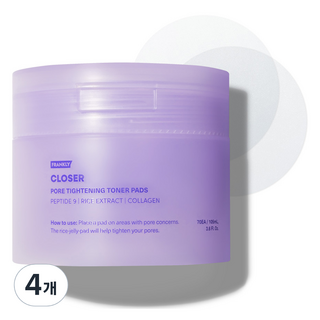 프랭클리 클로저 토너 패드 105ml, 4개, 70개입