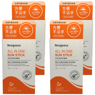Neogence 霓淨思 全能清爽防曬棒 SPF50+ PA++++, 4個, 30g