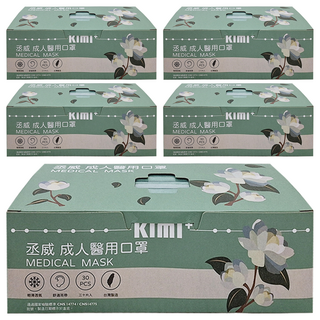 丞威 成人滿版醫療口罩, 森林綠, 30片, 5盒