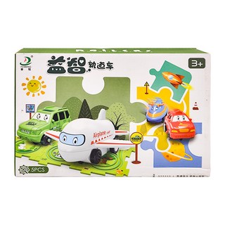 FENMING 陸地系列 兒童益智軌道車5件組 4拼圖 + 1小車, 1入, 5片