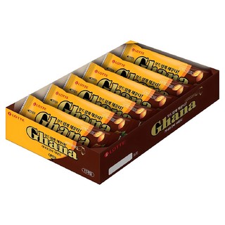 LOTTE 樂天 Ghana 加納 巧克力杏仁棒, 43g, 12條