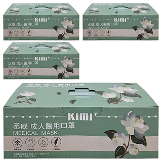 丞威 成人滿版醫療口罩, 森林綠, 30片, 4盒
