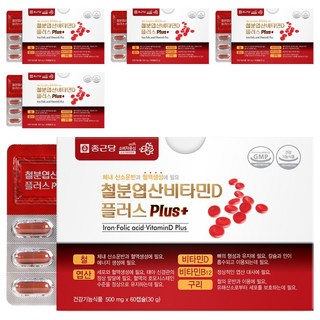 Chong Kun Dang 鍾根堂 鐵葉酸維生素D膠囊Plus, 60顆, 5盒