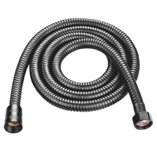 蓮蓬頭加密防爆軟管 國際四分接口 鋼材質螺母 PVC內管材質 黑色 內有矽膠墊片 防漏, 1組