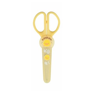 PiYOPiYO 黃色小鴨 多功能剪刀, 附刀尖保護蓋 攜帶收納方便 不鏽鋼刀刃 左右手均可使用, 15.5 x 5.8cm, 顏色隨機, 1支