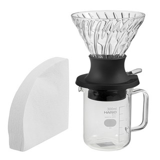 하리오 침출식 드리퍼 스위치 서버 세트, 300ml, 1세트, 드리퍼 + 스위치 서버 + 종이필터