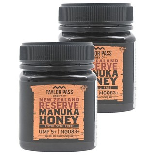 TAYLOR PASS 紐西蘭活性麥蘆卡蜂蜜 UMF 5+ MGO83+ 250g 無抗生素, 2罐