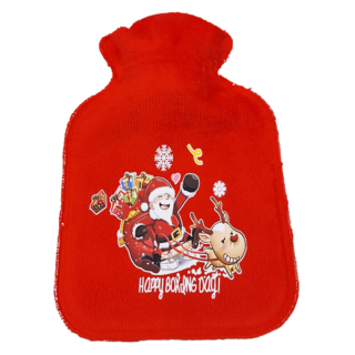 卡通造型熱敷紅色聖誕老人熱水袋, 1組