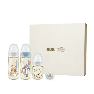 NUK x Disney聯名 新生兒禮盒 (迪士尼 PPSU 感溫奶瓶, 矽膠安撫奶嘴), 小熊維尼, 1組