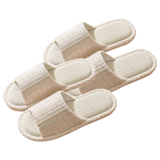bebehome 小香風亞麻拖鞋 25cm 100%亞麻材質, 米白色, 40~41碼, 2雙