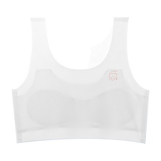 愛北鼻 蠶絲發育內衣, 高彈面料, 10000+ 氧氣孔, 7-12歲, XXL, 米白色, 1件