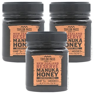 TAYLOR PASS 紐西蘭活性麥蘆卡蜂蜜 UMF 5+ MGO83+ 250g 無抗生素, 3罐