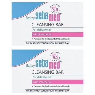 sebamed 施巴 嬰兒潔膚皂 pH5.5弱酸性 添加多重保濕配方 純淨小麥萃取 德國原裝進口, 100g, 2盒