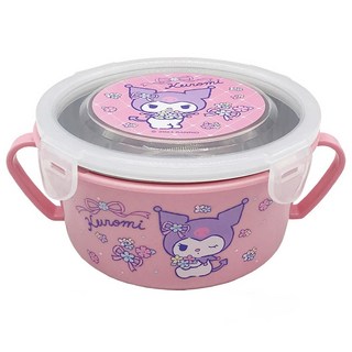 Sanrio 三麗鷗 酷洛米不鏽鋼雙耳碗 450ml 粉色 兒童學習碗, 1個
