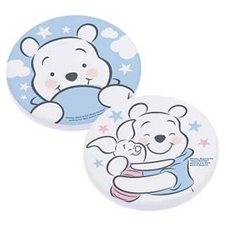 收納王妃 療癒寶寶系列 迪士尼 小熊維尼 硬式珪藻土杯墊, 藍色擁抱, 2個
