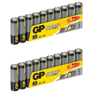 GP Batteries 超霸 3號超級碳鋅電池 黑色, 10顆, 2組