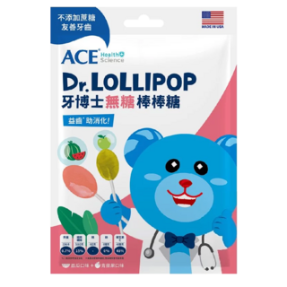 ACE SCIENCE牙博士 無糖棒棒糖 8支, 西瓜 + 青蘋果, 60g, 1袋