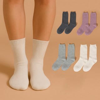 Renoma 女用柔軟羊毛中筒襪4件組