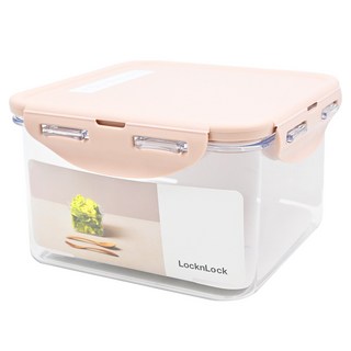LocknLock 樂扣樂扣 Tritan純淨輕透正方形保鮮盒 BPA Free, 粉色 1.3L 3個, 1組