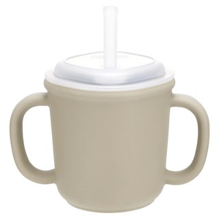 Edison 矽膠雙耳吸管杯, 200ml, 1個, 米色