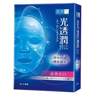 HADALABO 肌研 台灣公司貨 光透潤玻尿酸纖維美白面膜 28ml, 6片, 1盒