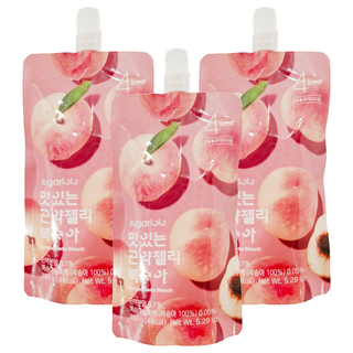 sugarlolo 蒟蒻果凍飲 水蜜桃風味，韓國原裝進口，低卡零糖, 150g, 3包