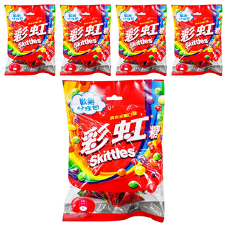 Skittles 彩虹糖混合水果口味 糖衣包覆的果汁軟糖, 135g, 5袋