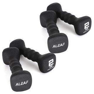 ALEAF 氯丁橡膠方形啞鈴, 2kg, 4個